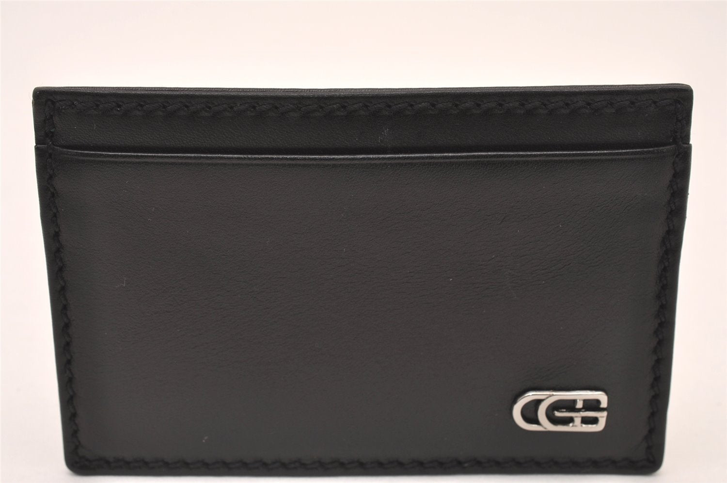 Authentic GUCCI Vintage Card Case Purse Leather 106658 Black 1146I