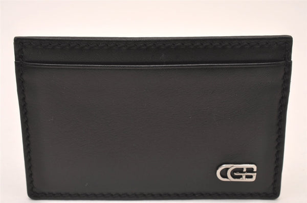 Authentic GUCCI Vintage Card Case Purse Leather 106658 Black 1146I