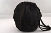 Authentic CHANEL Vintage Suede Shoulder Drawstring Bag Brown 1147I