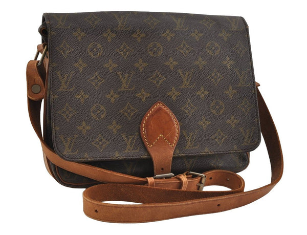 Authentic Louis Vuitton Monogram Cartouchiere GM Shoulder Bag Old Model 1148I
