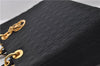 Authentic Christian Dior Lady Dior Cannage Nylon Hand Bag Black CD 1149D