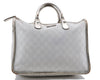 Authentic GUCCI Hand Bag Purse GG PVC Leather 190259 White Silver 1150D