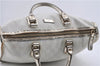 Authentic GUCCI Hand Bag Purse GG PVC Leather 190259 White Silver 1150D