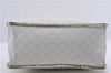 Authentic GUCCI Hand Bag Purse GG PVC Leather 190259 White Silver 1150D