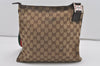 Authentic GUCCI Web Sherry Line Shoulder Bag Canvas Leather 145809 Brown 1150I