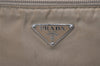 Authentic PRADA Nylon Tessuto Leather Shoulder Cross Body Bag Purse Beige 1151I