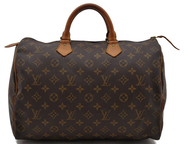 Authentic Louis Vuitton Monogram Speedy 35 Hand Bag M41524 LV 1152D