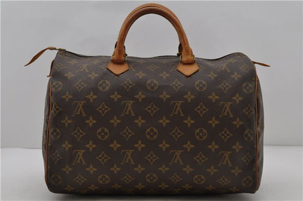 Authentic Louis Vuitton Monogram Speedy 35 Hand Bag M41524 LV 1152D