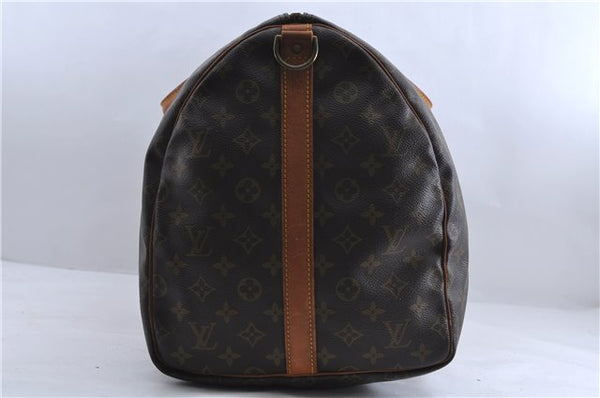 Auth Louis Vuitton Monogram Keepall Bandouliere 55 Boston Bag M41414 LV 1153D