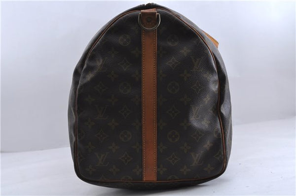 Auth Louis Vuitton Monogram Keepall Bandouliere 55 Boston Bag M41414 LV 1153D