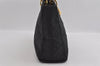 Authentic Christian Dior Lady Dior Cannage Canvas Hand Bag Black CD 1153I