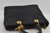 Authentic Christian Dior Lady Dior Cannage Canvas Hand Bag Black CD 1153I