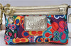 Authentic COACH Poppy Shoulder Cross Body Bag Canvas Leather Multicolor 1154F