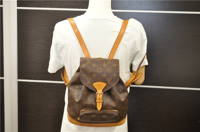 Authentic Louis Vuitton Monogram Montsouris MM Backpack M51136 LV 1156D