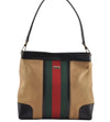 Authentic GUCCI Web Sherry Line Shoulder Bag Canvas Leather 0014231 Beige 1157I