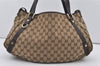 Authentic GUCCI Abbey Shoulder Tote Bag GG Canvas Leather 130736 Brown 1159I