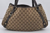 Authentic GUCCI Abbey Shoulder Tote Bag GG Canvas Leather 130736 Brown 1159I