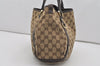 Authentic GUCCI Abbey Shoulder Tote Bag GG Canvas Leather 130736 Brown 1159I