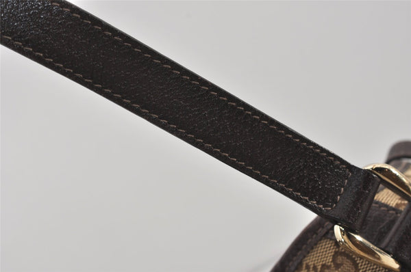 Authentic GUCCI Abbey Shoulder Tote Bag GG Canvas Leather 130736 Brown 1159I