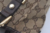 Authentic GUCCI Abbey Shoulder Tote Bag GG Canvas Leather 130736 Brown 1159I