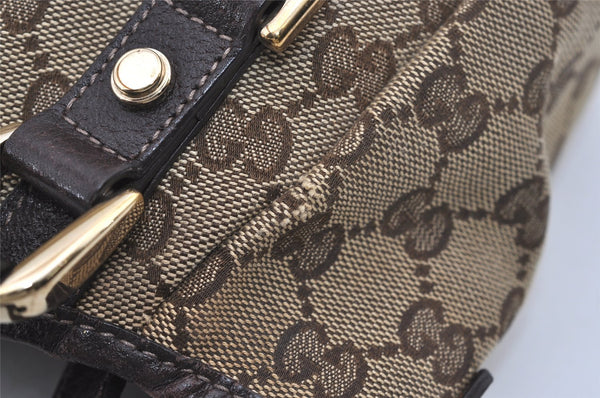 Authentic GUCCI Abbey Shoulder Tote Bag GG Canvas Leather 130736 Brown 1159I