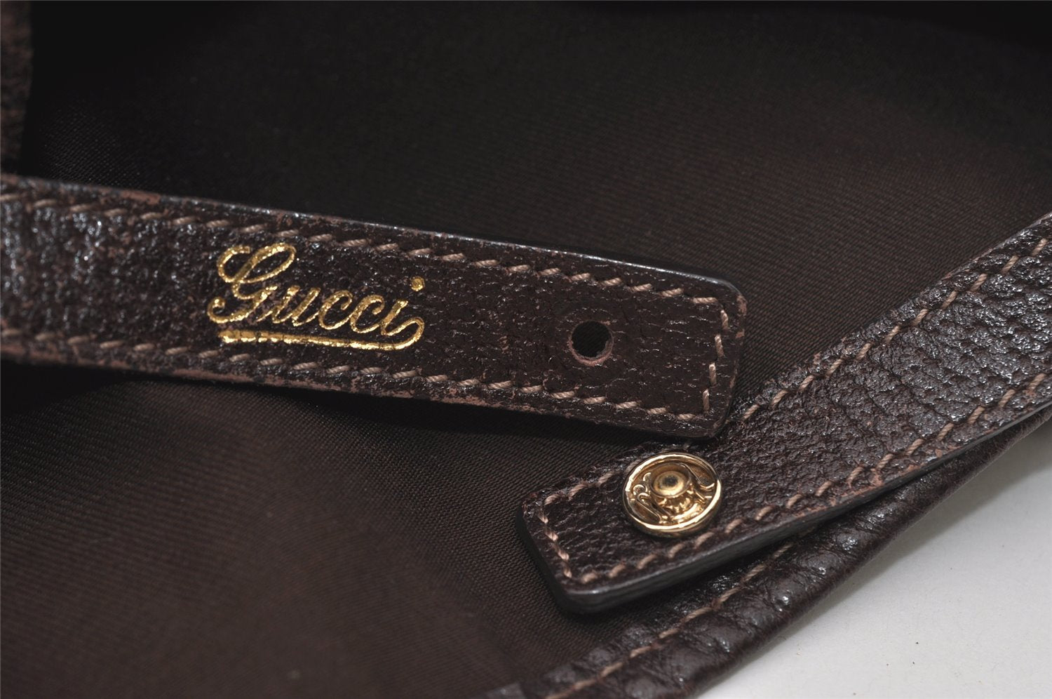 Authentic GUCCI Abbey Shoulder Tote Bag GG Canvas Leather 130736 Brown 1159I