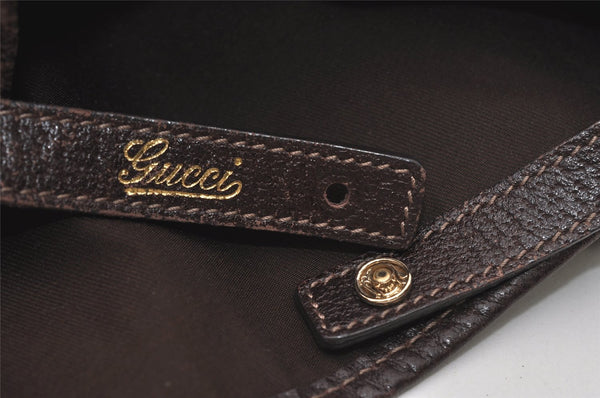 Authentic GUCCI Abbey Shoulder Tote Bag GG Canvas Leather 130736 Brown 1159I