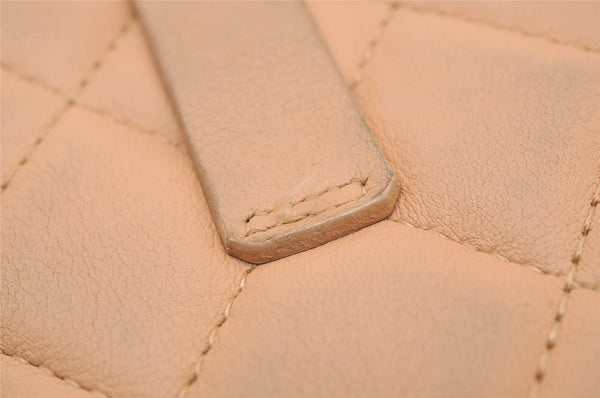 Authentic CHANEL Calf Skin Cambon Line Cigarette Case Pouch Beige Box 1160I