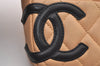 Authentic CHANEL Calf Skin Cambon Line Cigarette Case Pouch Beige Box 1160I