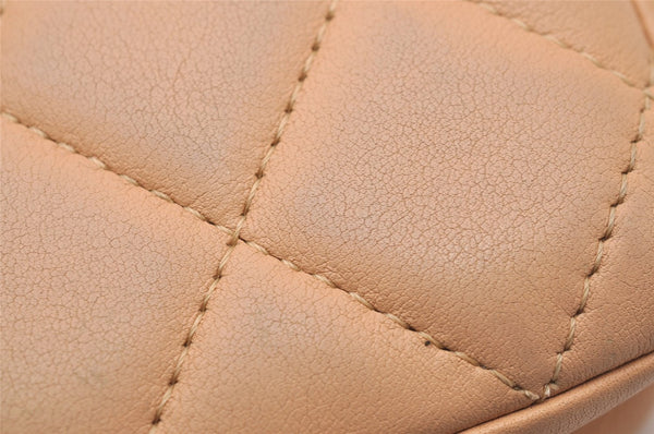 Authentic CHANEL Calf Skin Cambon Line Cigarette Case Pouch Beige Box 1160I