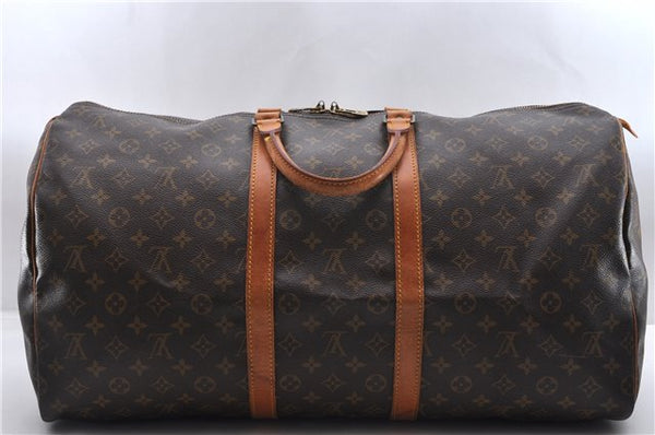 Authentic Louis Vuitton Monogram Keepall 55 Boston Bag M41424 LV 1161D