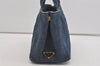 Authentic PRADA Vintage Canapa SS Denim 2Way Shoulder Hand Bag Purse Blue 1164I