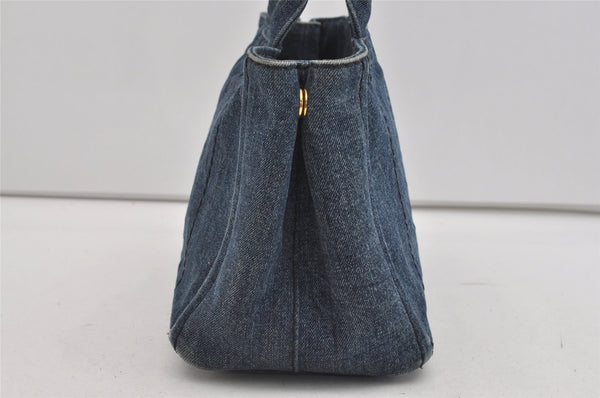 Authentic PRADA Vintage Canapa SS Denim 2Way Shoulder Hand Bag Purse Blue 1164I