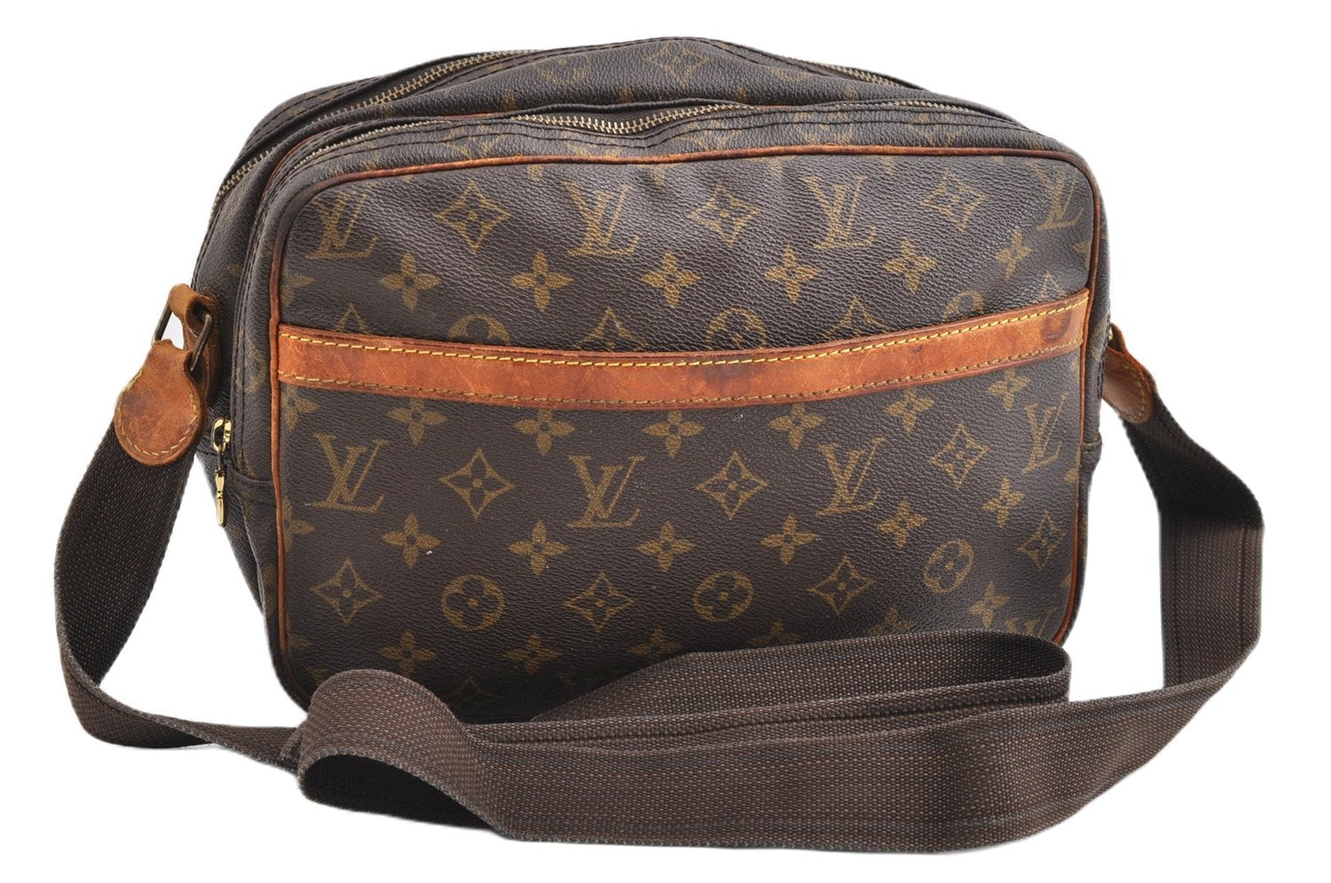 Authentic Louis Vuitton Monogram Reporter PM Shoulder Cross Bag M45254 LV 1165G