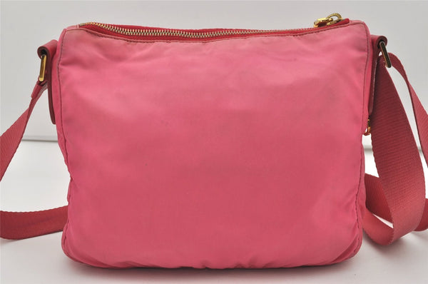 Authentic PRADA Nylon Saffiano Leather Shoulder Cross Body Bag Pink 1165I