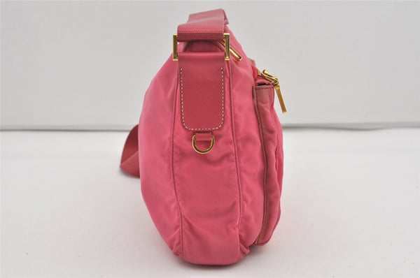 Authentic PRADA Nylon Saffiano Leather Shoulder Cross Body Bag Pink 1165I