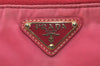 Authentic PRADA Nylon Saffiano Leather Shoulder Cross Body Bag Pink 1165I