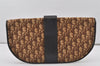 Authentic Christian Dior Trotter Clutch Bag Purse Canvas Leather Brown 1166I