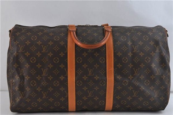 Auth Louis Vuitton Monogram Keepall Bandouliere 55 Boston Bag M41414 LV 1168D