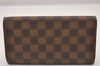 Authentic Louis Vuitton Damier Porte Tresor International Wallet N61215 LV 1169I