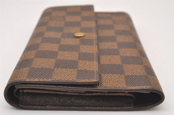 Authentic Louis Vuitton Damier Porte Tresor International Wallet N61215 LV 1169I