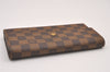 Authentic Louis Vuitton Damier Porte Tresor International Wallet N61215 LV 1169I