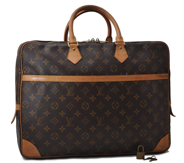 Auth Louis Vuitton Monogram M53362 Porte Documents Voyage 2 Compartments 1170D