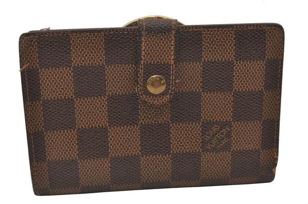 Auth Louis Vuitton Damier Porte Monnaie Billets Viennois Wallet N61664 LV 1170I