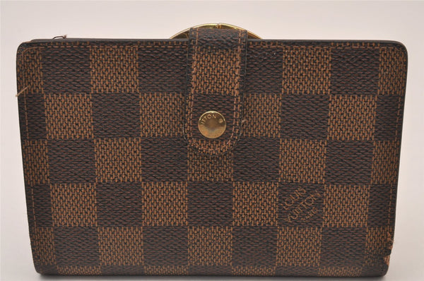 Auth Louis Vuitton Damier Porte Monnaie Billets Viennois Wallet N61664 LV 1170I