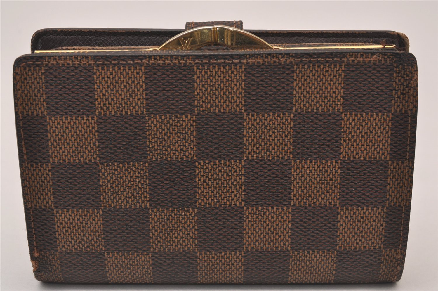 Auth Louis Vuitton Damier Porte Monnaie Billets Viennois Wallet N61664 LV 1170I