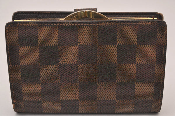 Auth Louis Vuitton Damier Porte Monnaie Billets Viennois Wallet N61664 LV 1170I