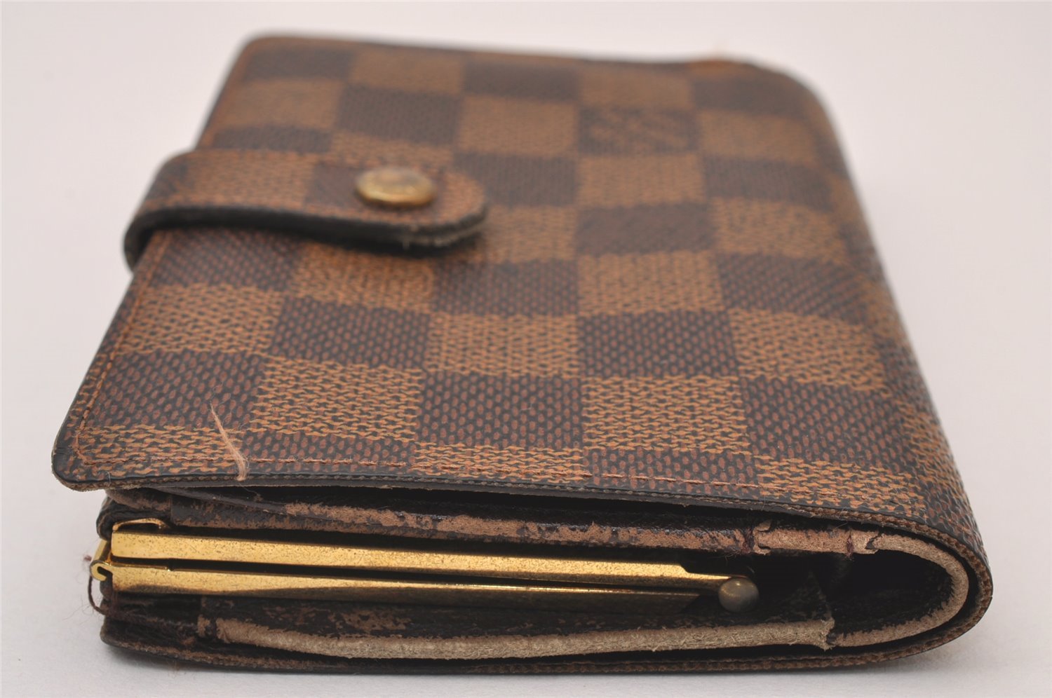 Auth Louis Vuitton Damier Porte Monnaie Billets Viennois Wallet N61664 LV 1170I