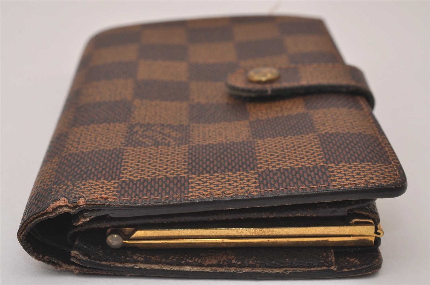 Auth Louis Vuitton Damier Porte Monnaie Billets Viennois Wallet N61664 LV 1170I