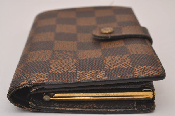 Auth Louis Vuitton Damier Porte Monnaie Billets Viennois Wallet N61664 LV 1170I